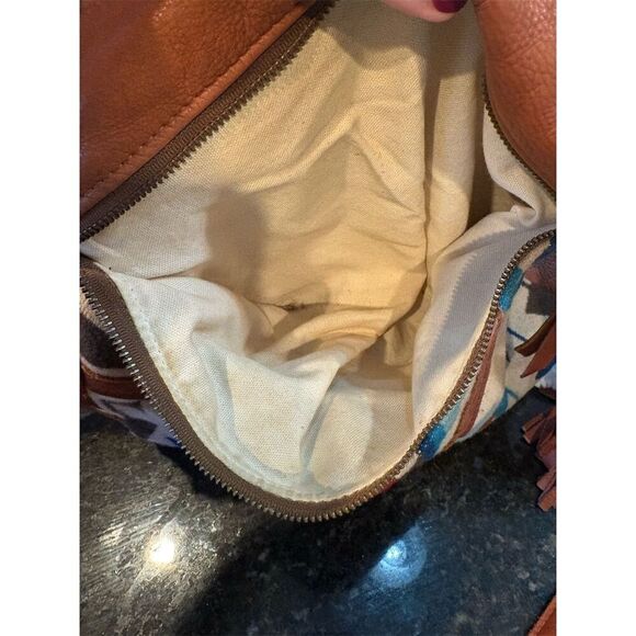 Arc Of A Diver Women's Multicolor Geometric Shoulder Bag Vintage Chic - Picture 6 of 11